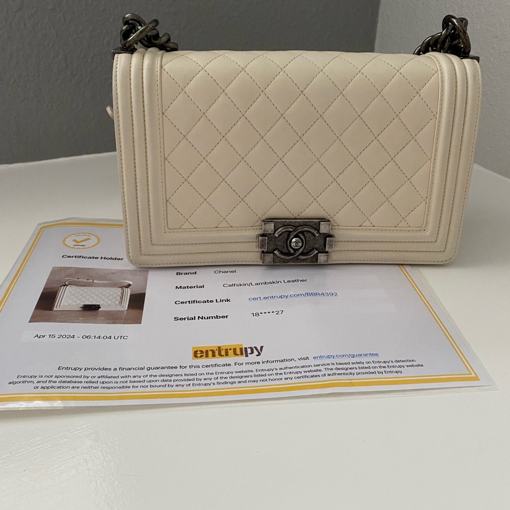 Authentic Chanel medium boy bag